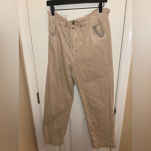 Tan Corduroy Drawstring Pants